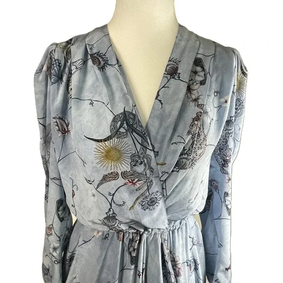 Zadig & Voltaire Holly Rogers Silk CDC Floral Skull Bird Print Mini Dress‎ XS